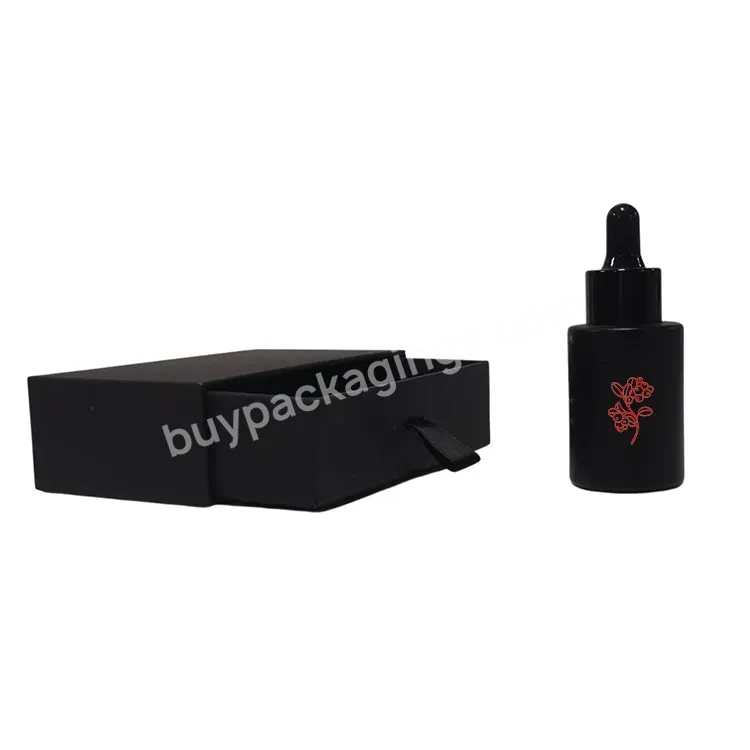 Luxury Glass Serum Containers 20ml 30ml 40ml 50ml 60ml 80ml Skincare Packaging Black Frosted Cosmetic Glass Bottles