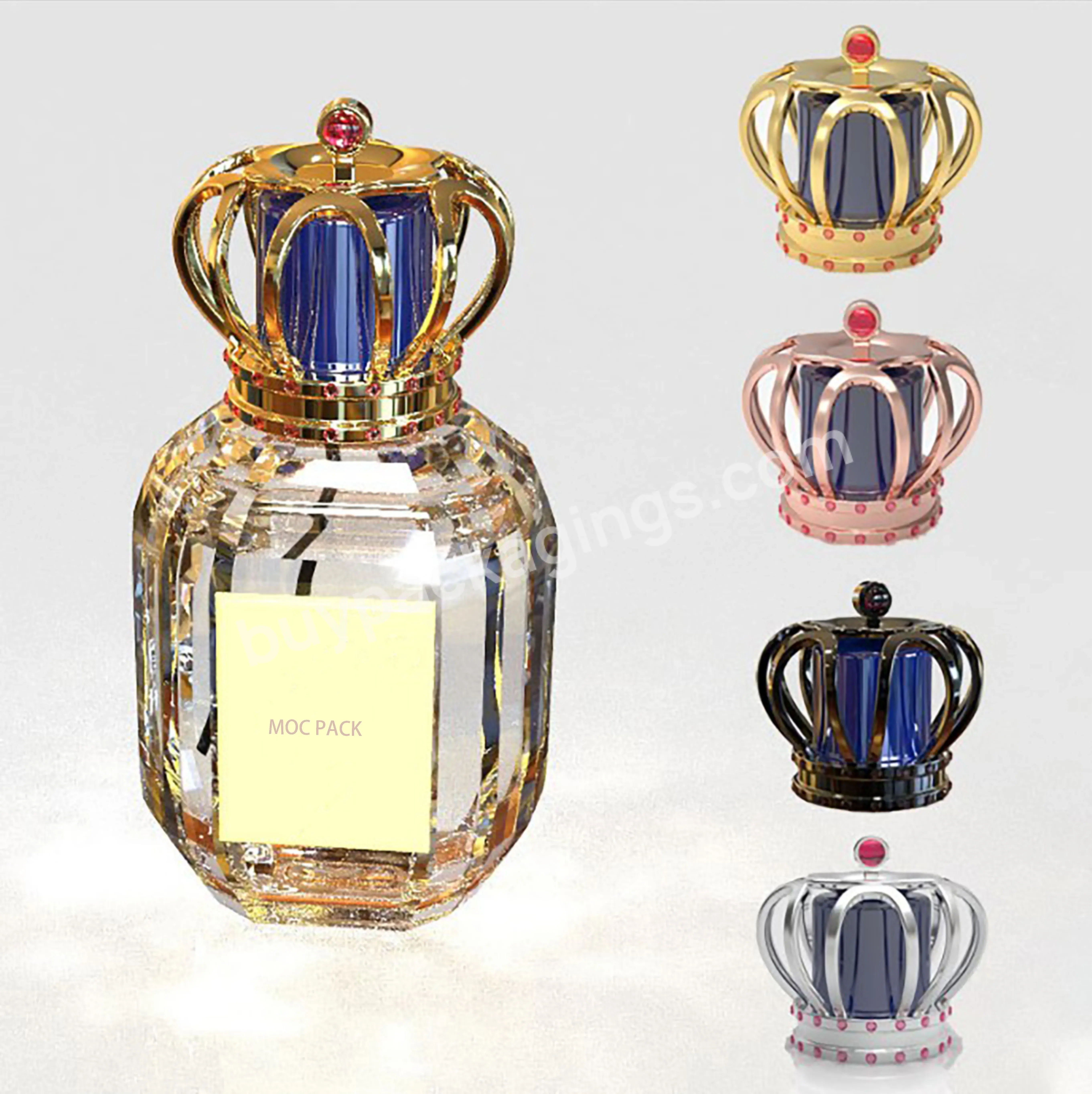 Luxury Gold Crown Metal Perfume Bottle Cap Zinc Alloy Perfume Cap For Crimp Neck Perfume Bottle