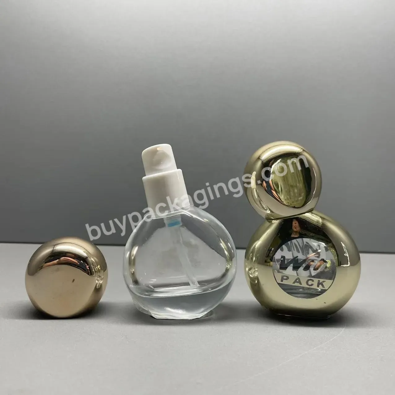 Luxury Gold Serum Bottle Set 30ml Glass Cosmetic Packaging With Pump