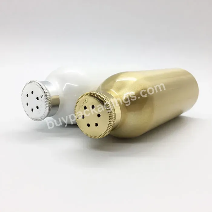 Luxury Gold Silver 50g 80g 100g 200g Aluminum Powder Spray Talc Bottle Sifter Lid For Dry Shampoo