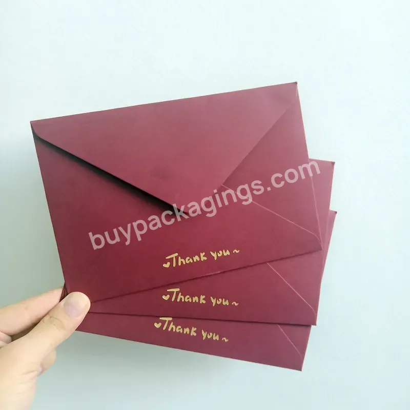 Luxury Golden Foil Paper Envelope Classic Thank You Card Envelope Invitation Card Envelope