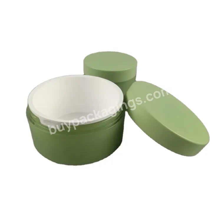 Luxury Green Acrylic Empty Cosmetic Cream Body Butter Replaceable Refillable Jar