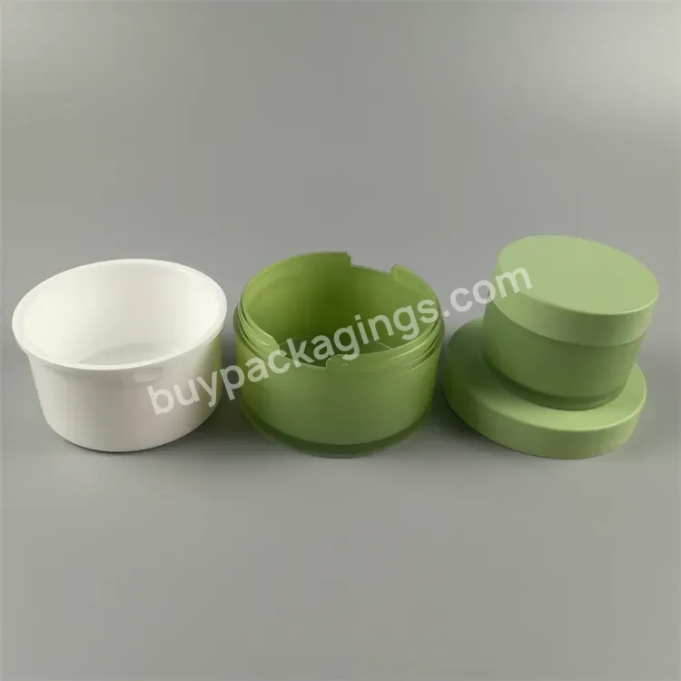 Luxury Green Acrylic Empty Cosmetic Cream Body Butter Replaceable Refillable Jar