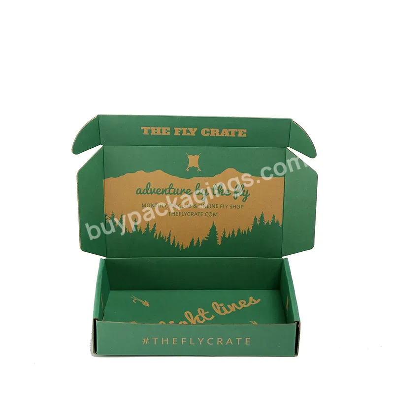 Luxury Green Design Gift New Arrival Simple Logo Printing Corrugated Shoe Packaging Box For Gift Packaging With Handles