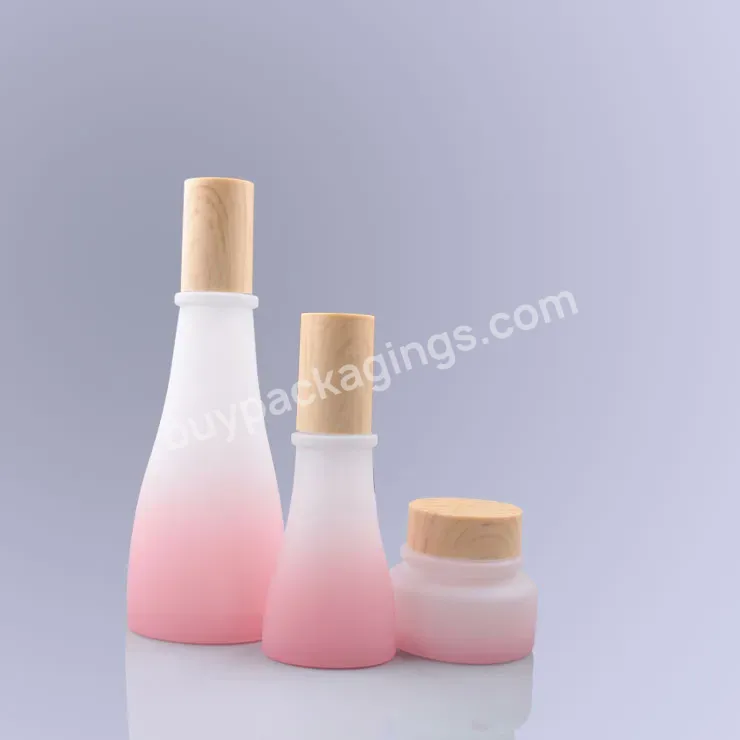 Luxury Green Glass Bottle Skin Care High Quality Golden Cap 50g Frosted Glass Jar Cosmetic 120ml Cosmetic Glass Bottles