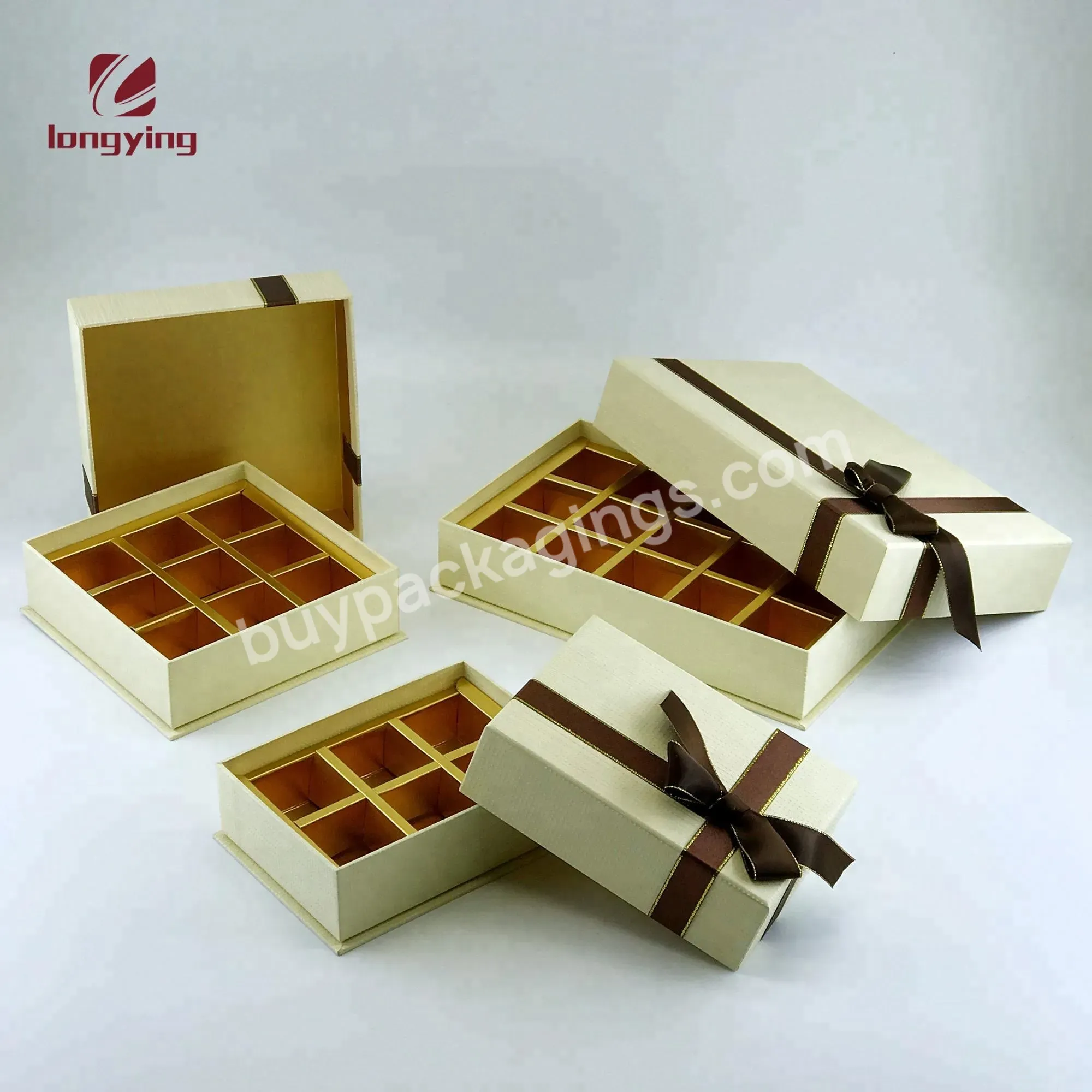 Luxury Handmade Box With 6 Pcs/9 Pcs/15 Pcs Ribbon For Chocolate/candy/pastry Packaging Boxes