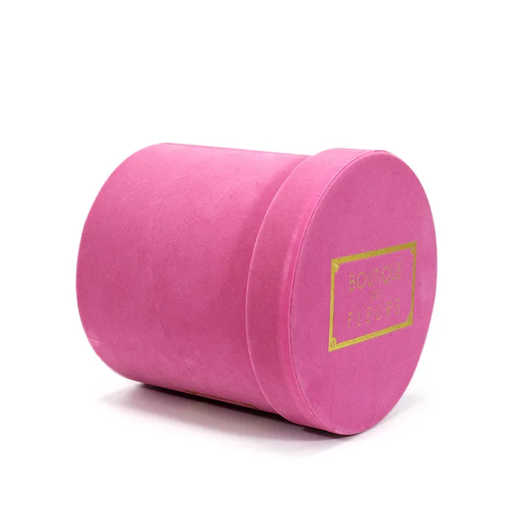 Luxury Handmade Round Gift Candle Rose Packaging Cylinder Shaped Pink Cardboard Tube Box