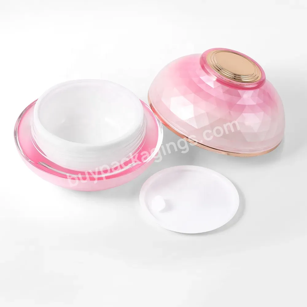 Luxury High Quality Pearl Pink Facial Cream Pot For Skin Care Onion-shaped Acrylic Plastic Cream Jar