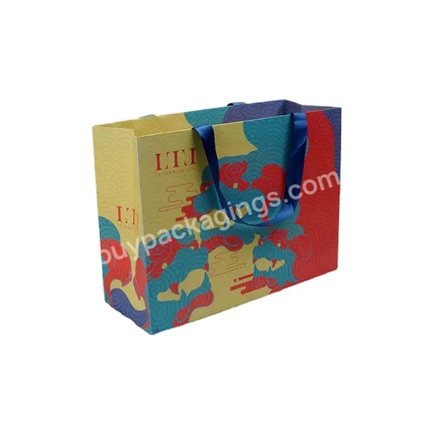 Luxury High Quality Shopping Paper Bags Brown Paper Bag With Ribbon