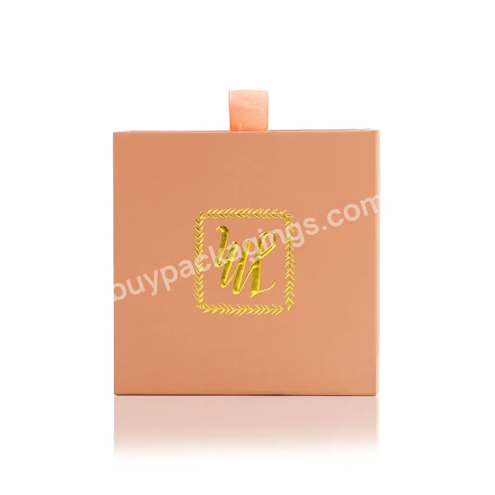 Luxury Jewellery Sliding Drawer Gift Box Packaging Velvet Insert Custom Design With Ribbon