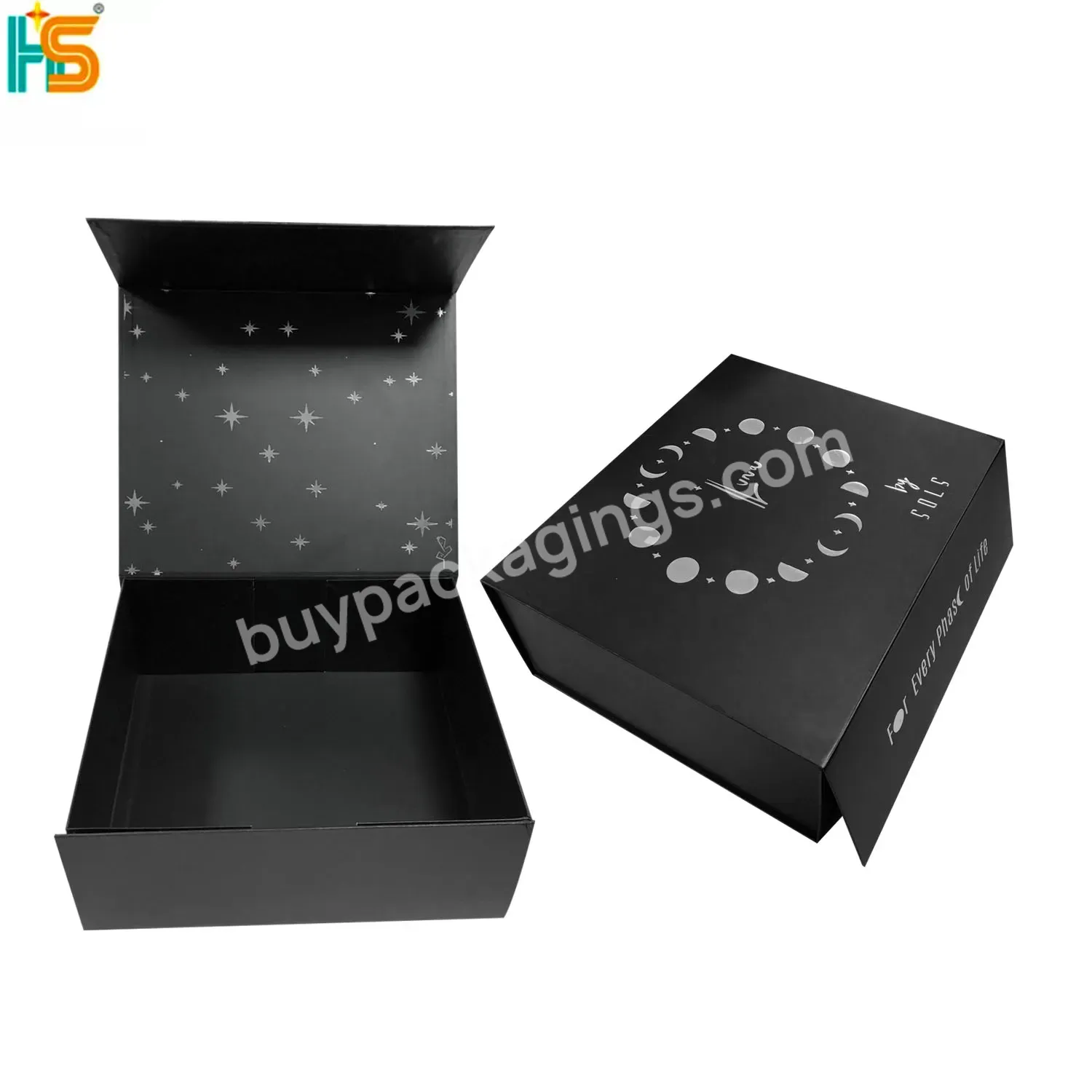 Luxury Large Foldable Boxes Packaging Custom Logo Black Printed Flat Folding Magnetic Closure Gift Shoes Boxes For Packiging