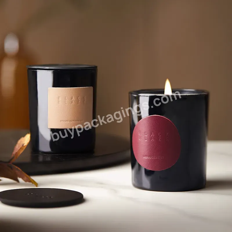 Luxury Leather Label For Candle Exquisite Leather Labels With Stickers High Quality Self Adhesive Leather Embossed Pu Label