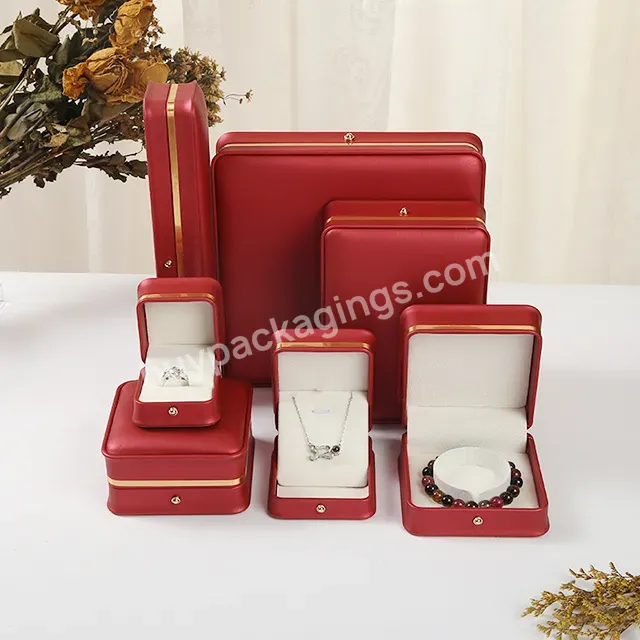 Luxury Leatherette Leather Leather Jewelry Necklace Pu Leather Packaging Wedding Jewelry Packaging