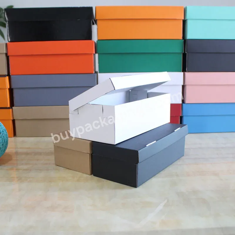 Luxury Lid And Based Box Wholesale Corrugated Cardboard Shoe Packaging Box Empty Shoes Packaging Custom Logo
