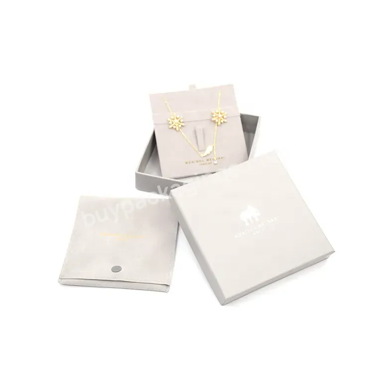 Luxury Logo Matt Printed Grey Gift Boxes Custom Kraft Cardboard Lid And Base Box For Jewelry