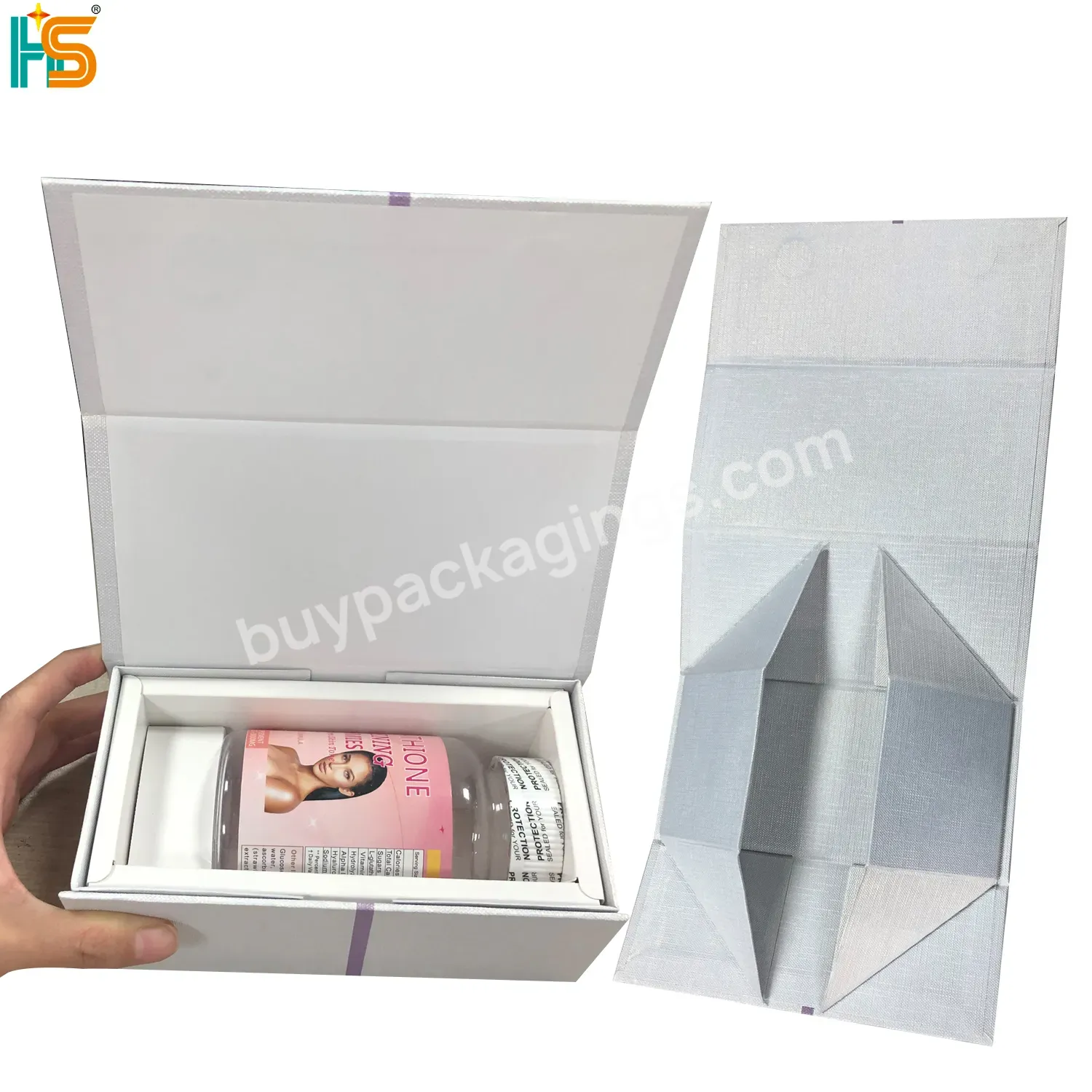 Luxury Makeup Box Packaging Custom Logo White Specialty Paper Wine Cosmetic Perfume Closure Folding Magnetic Box