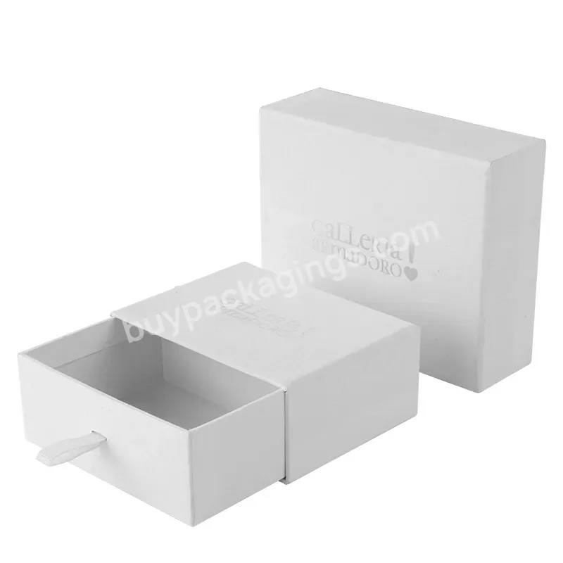 Luxury Matt Black Custom Gift Paper Cardboard Drawer Cufflink Box For Jewelry Earring Ring