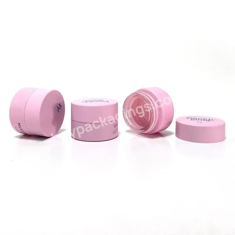 Luxury Mini Eye Cream Containers Cosmetic 5g 10g Matte Pink Frosted Round Glass Cosmetic Jar With Pink Lids