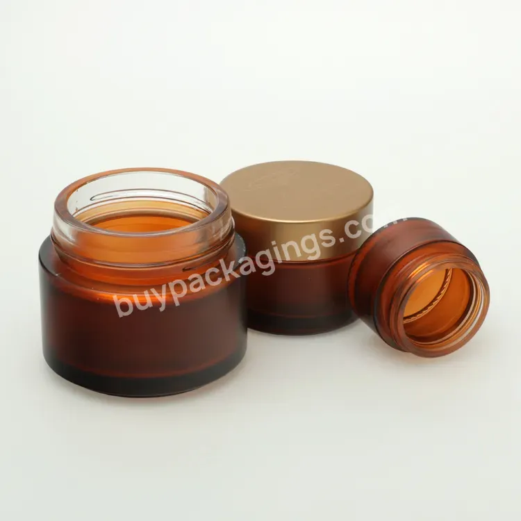 Luxury Mini Frosted Clear Black Amber Glass Jar For Face Cream Coloured Glass Cosmetic Jars Skin Care Cream Aluminum Cap