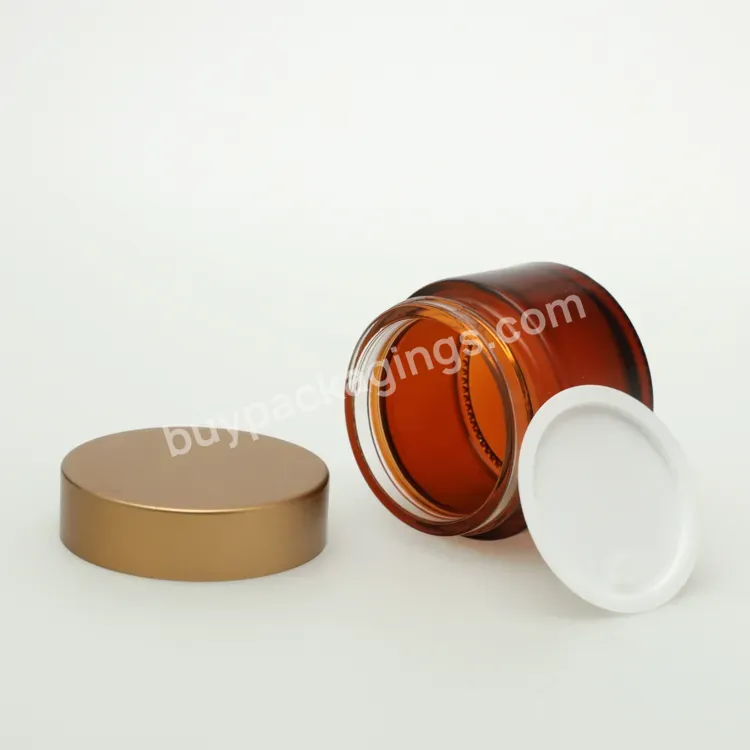 Luxury Mini Frosted Clear Black Amber Glass Jar For Face Cream Coloured Glass Cosmetic Jars Skin Care Cream Aluminum Cap