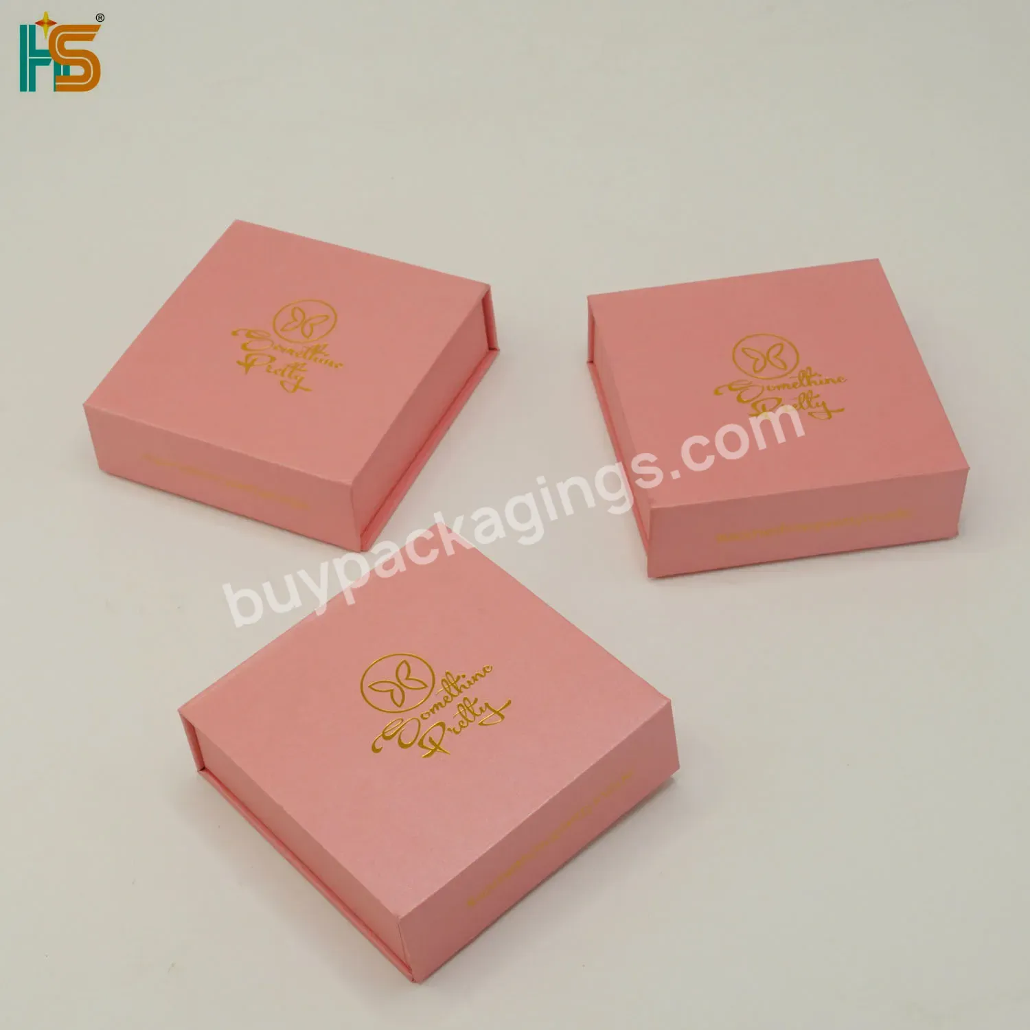 Luxury Necklace Ring Bracelet Earrings Packaging Custom Small Pink Magnetic Jewelry Boxes With Logo