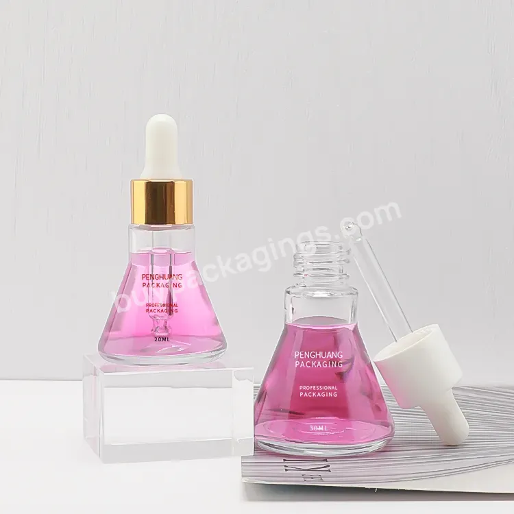 Luxury New Design Shapes Triangle Cosmetic 1oz 30ml Serum Essential Oil Dropper Glass Bottle