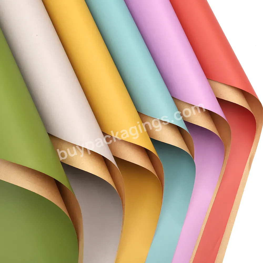 Luxury No Smell Brown Kraft Paper Flower Gift Wrapping Paper Sheet With Food Grade Paper Material