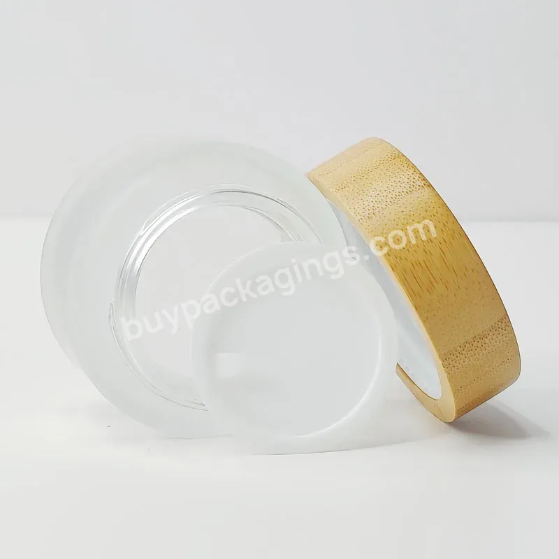 Luxury Packaging Forested Cream Lip Scrub Container 30g Empty Glass Jar With Natural Bamboo Lid