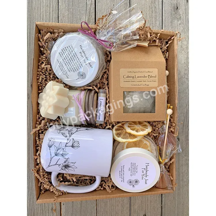Luxury Paper Box For 100% Handmade Lemon Tea Bag Soap Candle Lip Balm Coffee Mugs Cup Gift Set Packaging Box