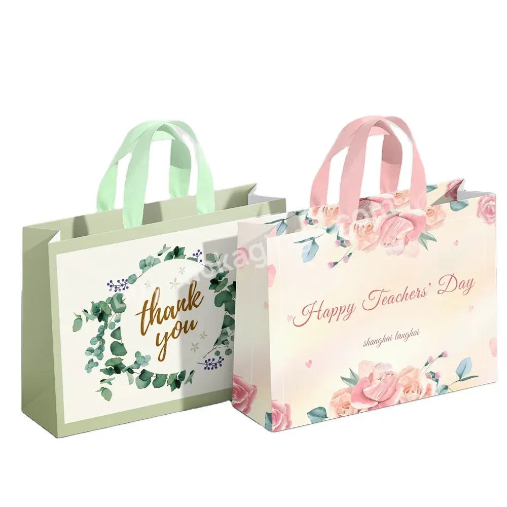 Luxury Paper Gift Thank You Shopping Packaging Bag With Custom Logo Eco Friendly Paper Gift Bag