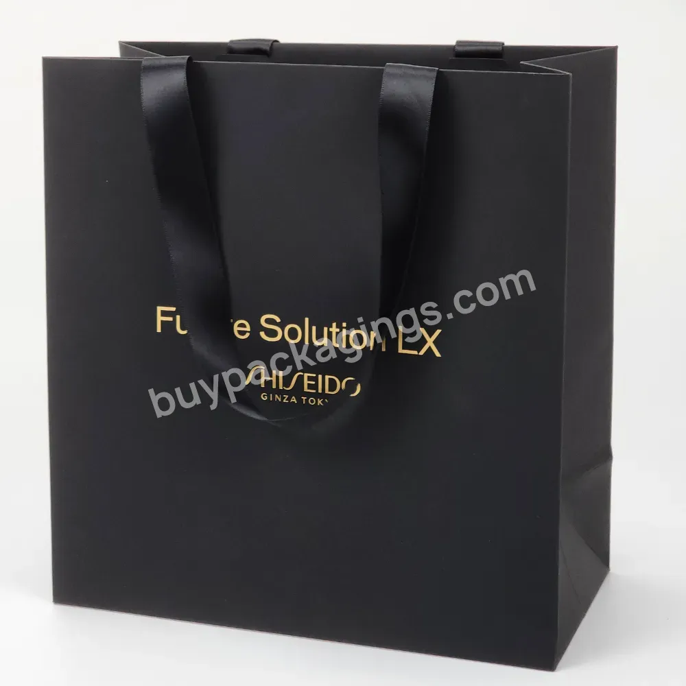 Luxury Paper Shopping Paper Packaging Paper Shopping Gift Bag With Ribbon