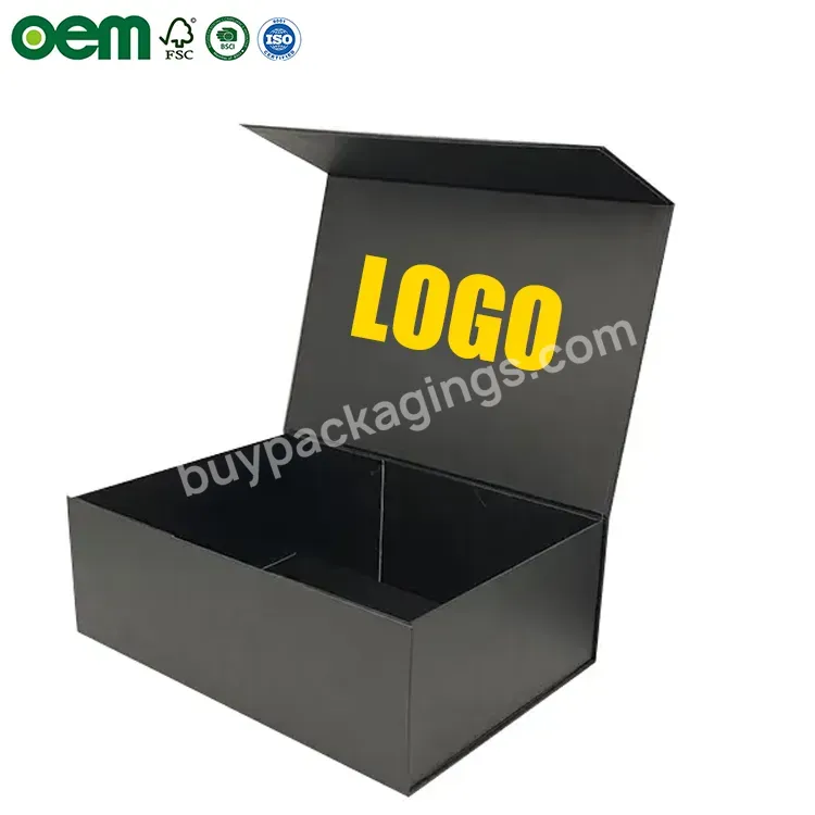Luxury Personalized Customized Logo Orange Shipping Flip Foldable Packaging Paper Gift Box With Magnet Attractive