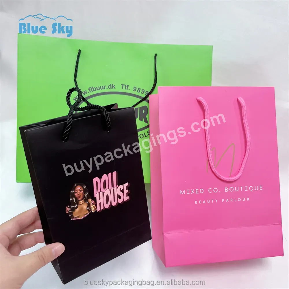 Luxury Personalized Printing Boutique Shopping Packaging Paper Bag For Clothing Shoes Custom Printing Promotion