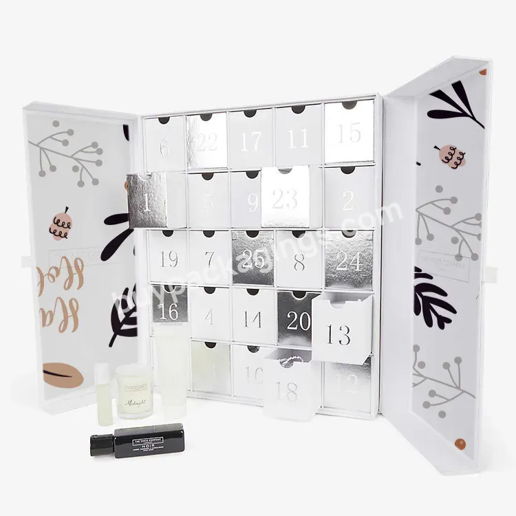 Luxury Pink Cardboard Sliding Drawer Gift Storage Christmas Advent Calendar Box With Drawers Advent Calendar Skincare Cosmetics