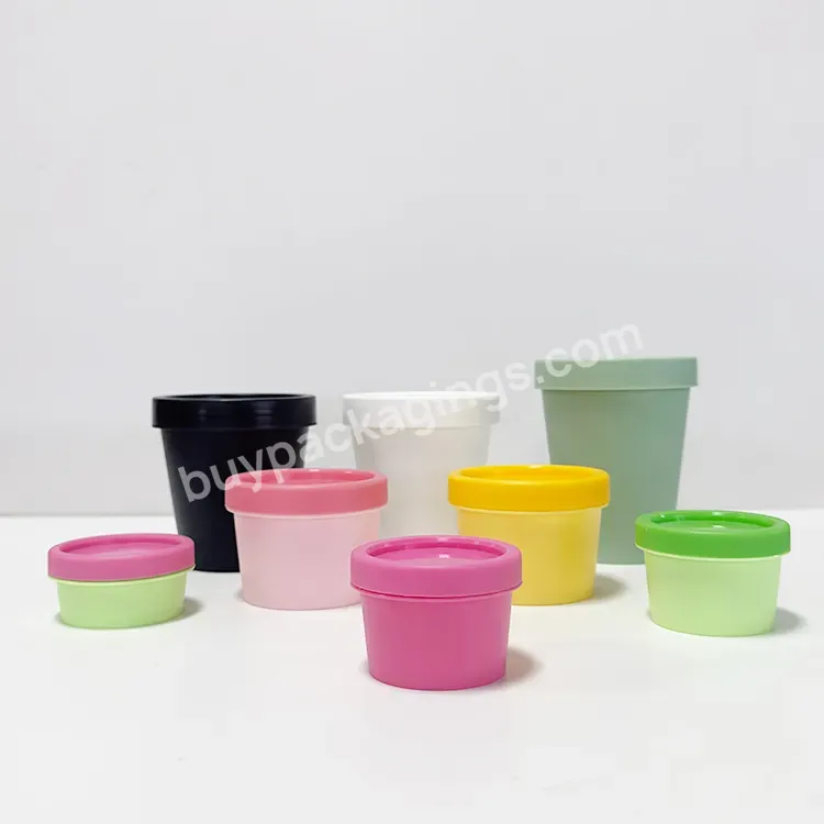 Luxury Pink Green Black Travel Plastic Jar 100g Sugar Lip Scrub Container Free Sample Pp Cosmetic Jar For Cream Body Scrub