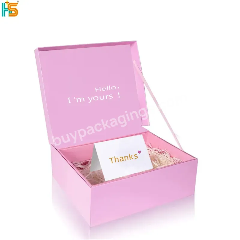 Luxury Pink Logo Recycle Paperboard Flap Lid Boxes Packaging Newborn Baby Clothes Gift Set Box