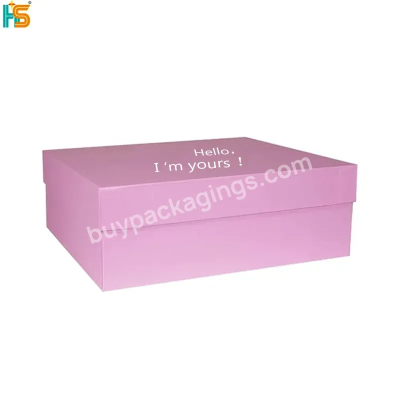 Luxury Pink Logo Recycle Paperboard Flap Lid Boxes Packaging Newborn Baby Clothes Gift Set Box