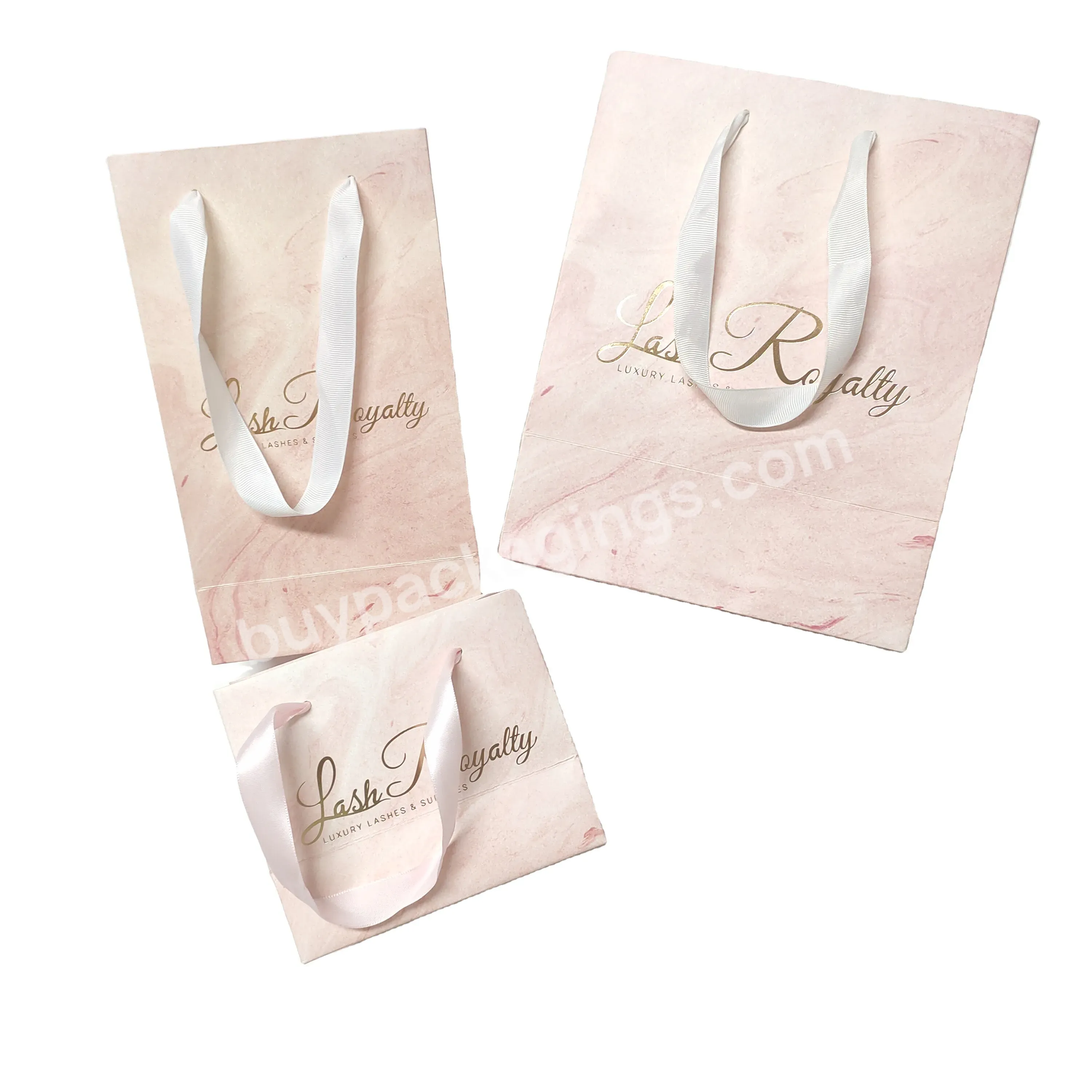 Luxury Pink Shoes Clothes Packing Paper Bags Printed Custom Logo Clothing Shopping Gift Packaging