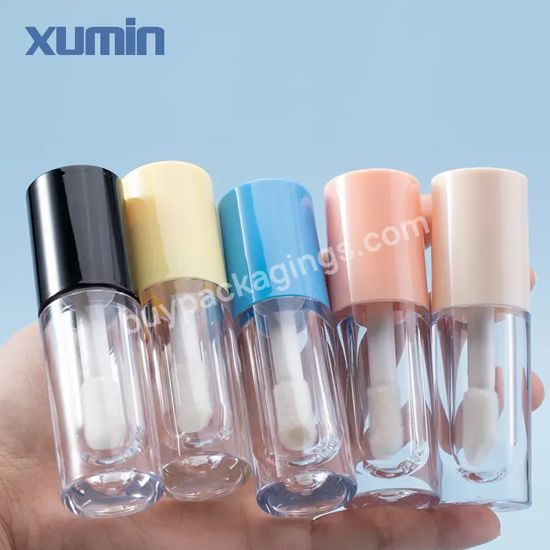 Luxury Plastic 6.5ml Custom Logo Empty Lipgloss Containers Lip Gloss Tubes With Big Brush Big Wand Custom Logo And Printing