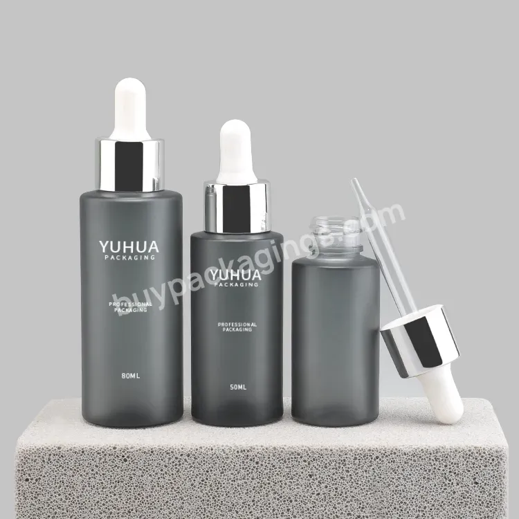 Luxury Plastic Pet Skin Care Cosmetic Dropper Bottle 40ml 50ml 80ml Lotion Serum Bottle With Dropper Cap