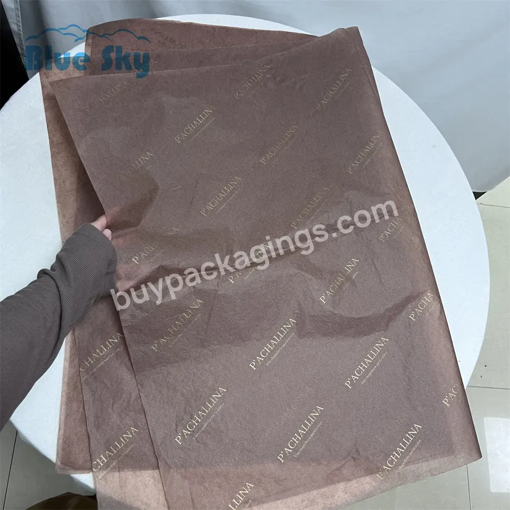 Luxury Popular Custom Wrapping Paper Brown Coloured Eco Friendly Tissue Paper With Logo