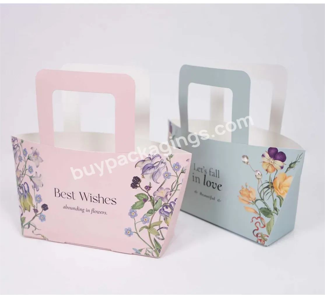 Luxury Portable 5pcs/bag Love Mom Printed Flower Paper Bag Gift Bag For Mother's Day Gift Wrapping