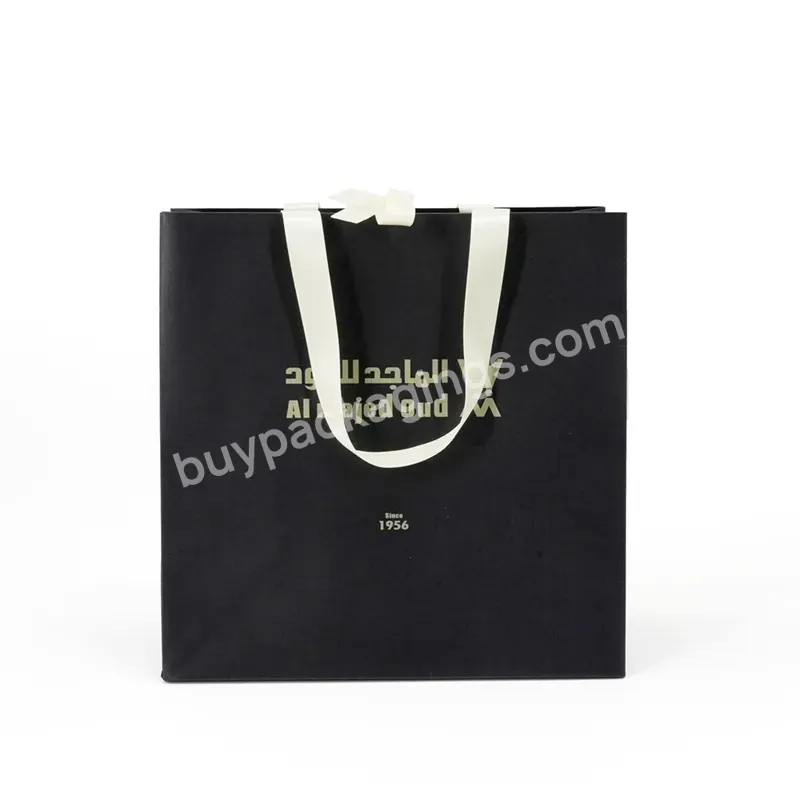 Luxury Premium Ribbon Handles Shopping Clothes Underwear Packaging Gift Paper Bag With Your Own Logo