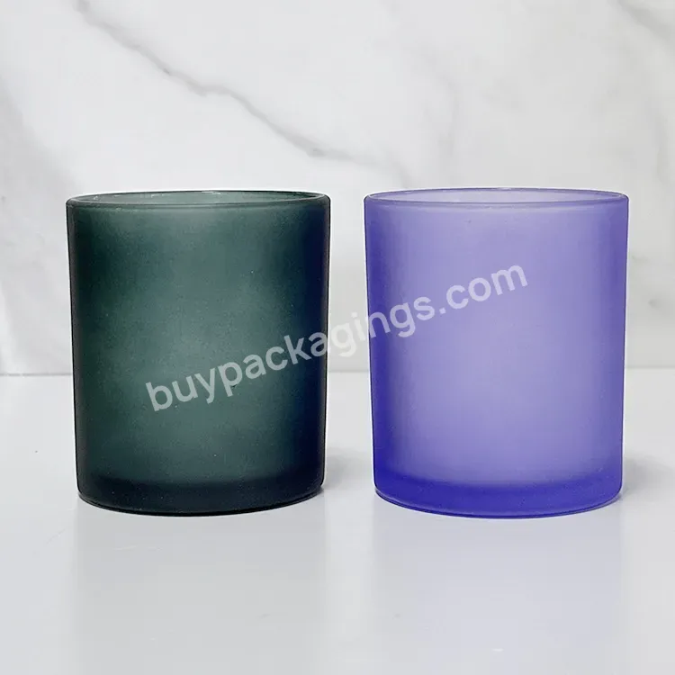 Luxury Purple Grey Aroma Soy Wax Colorful Scented Candle Glass Holder Candle Jar With Metal Lid - Buy Candle Jars,Lanterns And Candle Jars,Candle Jars Luxury.