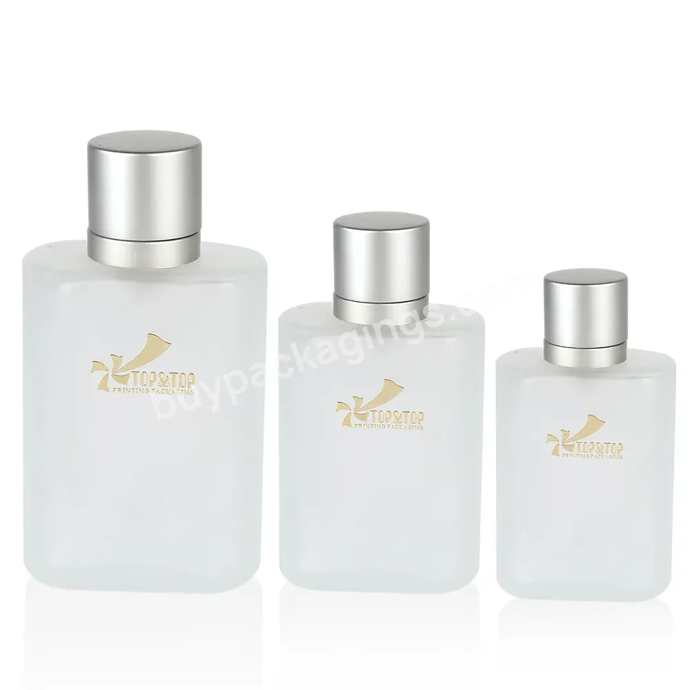 Luxury Recyclable 30ml 50ml 100ml Frosted Glass Perfume Bottle With Pump Spray Cap