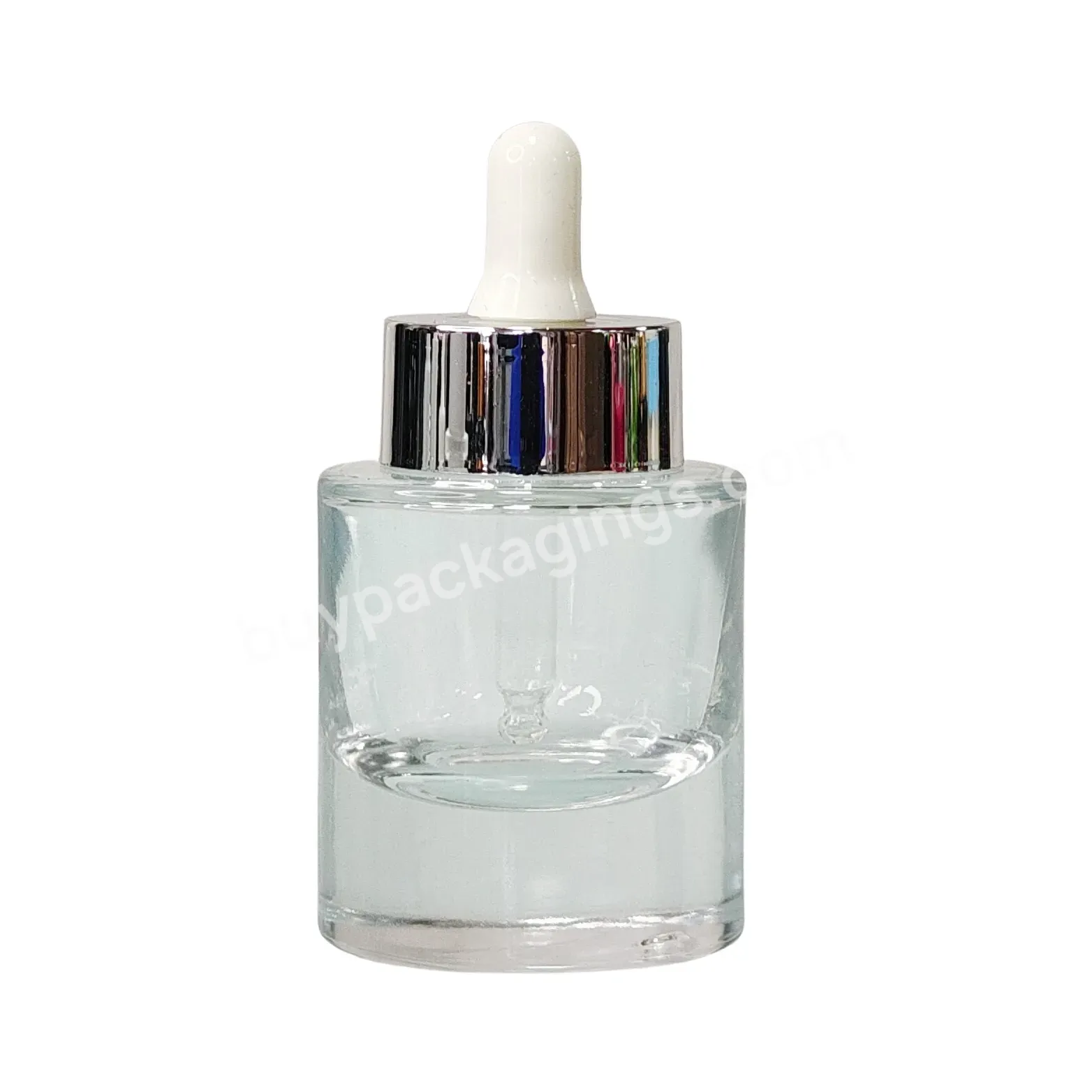 Luxury Recyclable Clear 1oz 30ml Essential Bread Hair Oil Glass Perfume Bottle With Pump Spray Dropper Cap