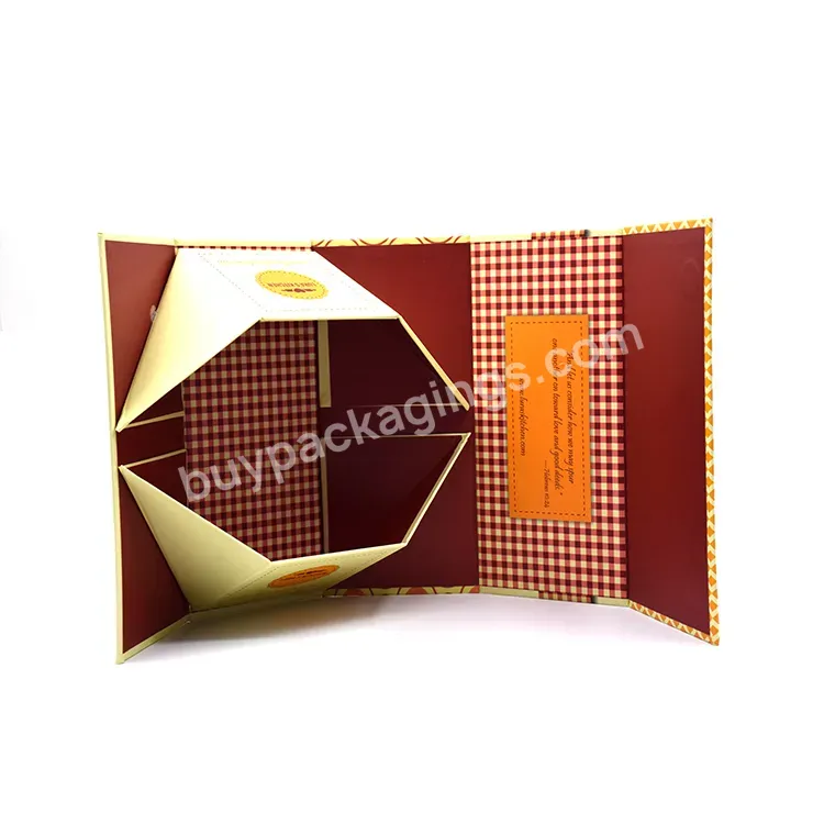 Luxury Red Gift Festive Packaging Jewelry Magnetic Folding Box With Custom Logo