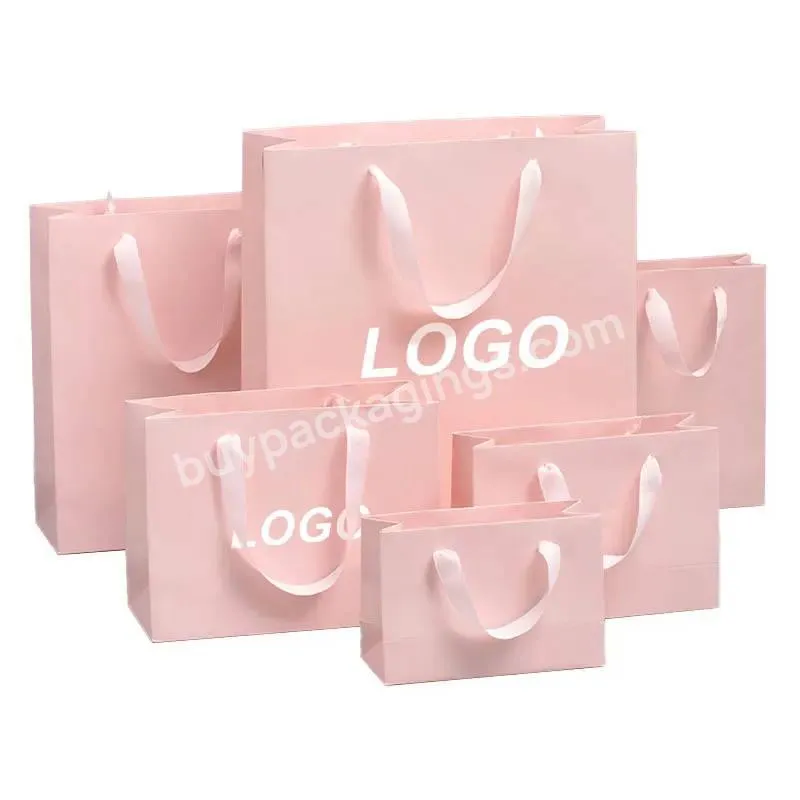 Luxury Ribbon Handle  Brand Gold Manufacturer Wedding Shopping Gift Birthday Paper Bags With Your Customized Own Logo