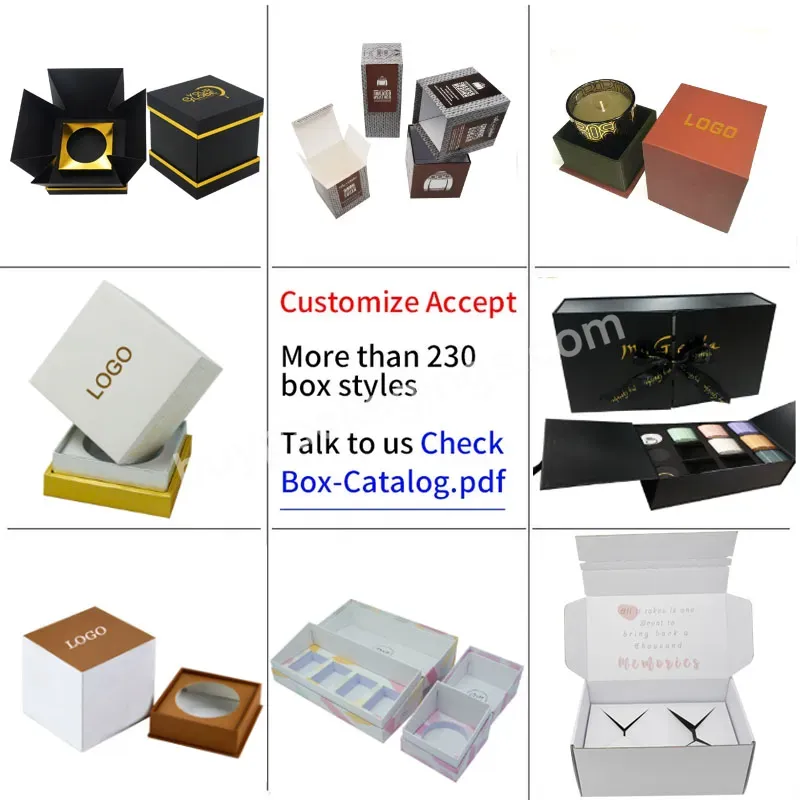 Luxury Rigid Base And Lid Cardboard Square Candle Tube Gift Box Set Packaging