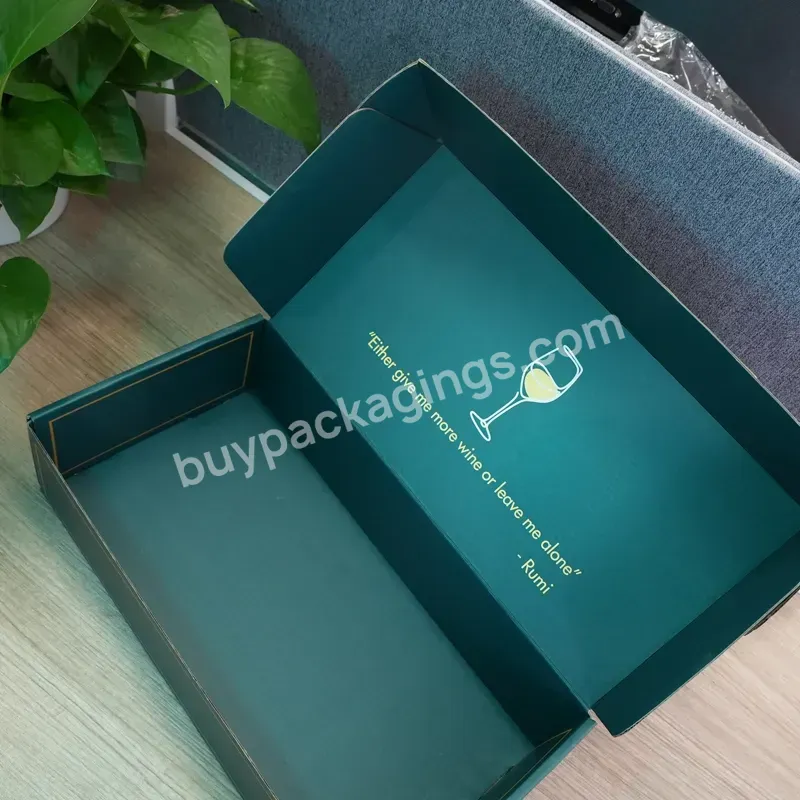 Luxury Rigid Paper Packaging Whiskey Single Bottle Glass Gift Wine Box With Foam Insert